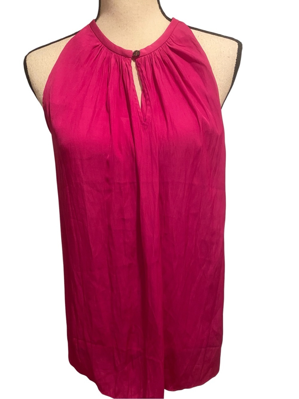 Catherine Malandrino Hot Pink Halter Keyhole Sleeveless Top New size S/M